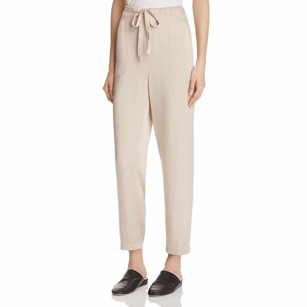 Vince Satin Patch Pocket Pants In Stucco Size S